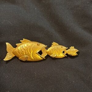 Gold Fish-Shaped Brooch